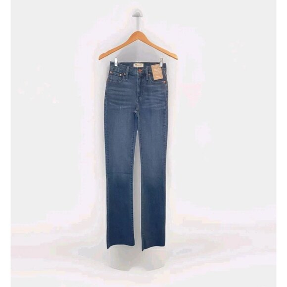 Madewell Denim - Madewell Taller Kick Out Crop Jeans Cherryville Wash Raw-Hem Womens 23TL [NJ434]